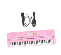 TOYANDONA Pink Electronic Piano with Microphone Educational Musical Learning Instrument for Lightweight Abs Material Safe Rounded Edges Early Development Gift for Boys