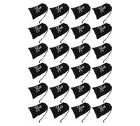 TOYANDONA Pirate Sturdy Polyester Construction 24pcs Black Drawstring Bags with Unique Skull Design for Treasure Hunts and Pirate Games, Halloween Party Favor Pouches for Props