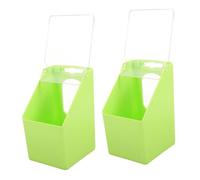 TOYANDONA Plastic Bird Feeder for Cage Hanging Bird Feeder Large Capacity Easy to Install Light Green 14X9X8Cm for Hanging on The outside The Cage