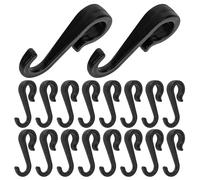 TOYANDONA Plastic Heavy Duty S Hooks for Clothes and Tubes, Large Black Multipurpose Hanger Hooks 24Pcs Compatible with 16Mm Pipes for Kitchen and Bathroom Organisation