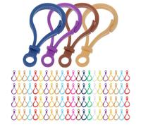 TOYANDONA Plastic Lobster Claw Keychain Clips Lightweight Hard Plastic 120pcs Bulk Pack Keychain Clasps for Colourful Key Ring Findings Backpack Hanging DIY Crafts
