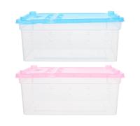 TOYANDONA Plastic Reptile Cage 2Pcs with Stable Airflow Ventilation for Spider and Small Animal Breeding Household Use