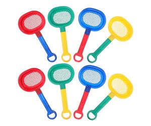 TOYANDONA Plastic Sand Sifter Shovels 8pcs Colorful Beach Sand Sieves Toy Rake Toys with Handle Kids Bath Toys for Gardening Digging Finding Treasure Shells Rocks