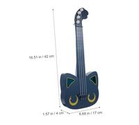 TOYANDONA Plastic Simulation Ukulele with Cat Design Educational Musical Instrument for Boys Practical Plaything with Packing Box