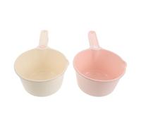 TOYANDONA Plastic Water Ladles Featuring Precise Water Flow Control 2pcs with Long Handle and Hanging Hole Sturdy Bathing Cups and Won’t Deform or Collapse for Shampoo Rinsing and Bath