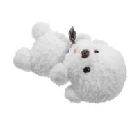 TOYANDONA Plush Bichon Frise Dog Stuffed Animal Soft Standing White Cute Decorative Plushie for Home Office Crib Gift