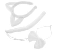 TOYANDONA Plush Cat Ear Headband and Tail Set for Women and Soft Kawaii Spa Hair Hoop for Face Washing and Skincare Comfortable Animal Costume Accessory for Makeup Cosplay and Dress-up
