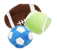 TOYANDONA Plush Dog Training Balls for Puppies and Cats Soft Short Plush Sport with PP Cotton Filling Chew-resistant Mini Soccer Tennis Football for Fetch Oral Care and Indoor Activity
