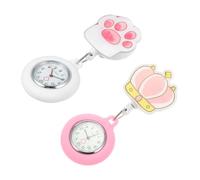 TOYANDONA Pocket Watches with Clip-on Design for Nurses Luminous 2pcs Creative Fresh Pattern and Quartz Movement Nurse Watches for Graduation Season and Professionals
