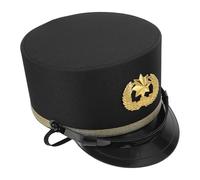 TOYANDONA Polar Engineer Hat Black Cloth with Shape Maintenance, Adult Train Conductor Hat for Photo Shoots and Holiday Events