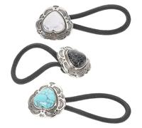 TOYANDONA Ponytail Holders Heart Shaped with Cloth and Iron Material Vintage and Chic 3pcs Metal Hair Ties Set Versatile Hair Tool Holder for Women and Girls for Occasions