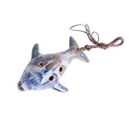 TOYANDONA Portable 6-hole Ceramic Ocarina Flute Musical Instrument Easy to Learn and Blow Fish-shaped Design and Music Instrument Learners for Christmas Festival Random Color