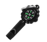 TOYANDONA Portable Black Camping Whistle Compass Keychain Lightweight Outdoor Accessory for Hiking Survival and Travel