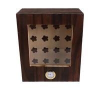 TOYANDONA Portable Double Layer Design Wooden Cigar Box with Built-in Hygrometer and Humidifier with Removable Divider, Top Display, for Travel Use and Home Storage