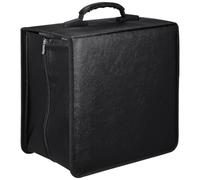 TOYANDONA Portable Fabric CD DVD Capacity 520 Case Wallet Discs Black Pu and Material, Zip Closure, Compact Size for Storage Organisation Media Travel