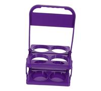 TOYANDONA Portable Folding Beer Carrier Basket with Handle, Reusable Plastic Beer Rack for 4 Bottles, Foldable Drink Holder Suitable for Outdoor Travel and Parties