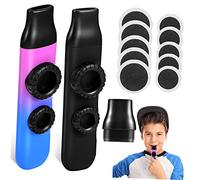 TOYANDONA Portable Kazoo Set 2pcs with Black and Blue-purple Gradient, Includes Replacement round Membranes, Professional Musical Instruments for Children and Party Favor, Lightweight Wind