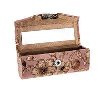 TOYANDONA Portable Lipstick Case Leather with Mirror and Button Closure Compact Holder for-The-go Use