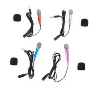 TOYANDONA Portable Microphone Set 4pcs Mini Recording Mics for Boys and Girls Directly Connect to Phone/computer/tablet Singing Karaoke Mic