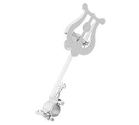 TOYANDONA Portable Piccolo Lyre Music Stand Featuring Secure Clamp and Adjustable Sheet Music Positioning for Band Practice and Solo Performances, Silver Tone