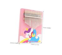 TOYANDONA Portable Pink Kalimba Thumb Piano for Beginners Wooden Finger Instrument with Vibrant Cartoon Horse Design Musical for Home School and Travel