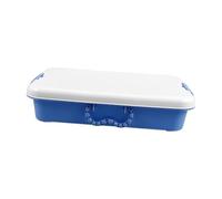 TOYANDONA Portable Sand Tray Storage Box with Lid Plastic Handheld Sandbox Organizer for Indoor and Outdoor Storage Spacious Blue Play Tray for Sand and Craft Supplies