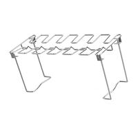 TOYANDONA Portable Stainless Steel Bbq Chicken Leg Rack Durable Folding Grill for Camping Fishing and Outdoor Barbecue Activities Easy to Clean Cooking Grid