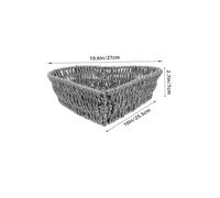 TOYANDONA Portable Woven Paper Rope Basket Grey Mesh Design for Bread Snacks Fruit Storage Organizer with Air Circulation Hand-woven Multifunctional Holder for Kitchen Countertop and Home