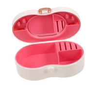 TOYANDONA Princess Bow Makeup Case for Portable Cosmetic Organizer with Mirror and Storage Compartments Pink Vanity Box for Pretend Play and Beauty Essentials Little Princess Makeup Box