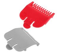 TOYANDONA Professional Hair Clipper Guards Set Small Multi-Use Plastic Hair Cutting Combs Red and Grey Positioning Guides Grooming