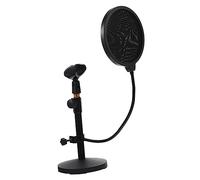 TOYANDONA Professional Metal Round Desktop Microphone Stand for Clamp Isolation Shield Boom Mic Holder