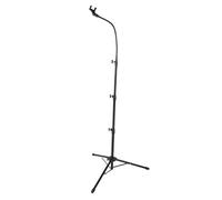 TOYANDONA Professional Tripod Microphone Stand with Adjustable Height, Portable and Stable Metal Frame with Pvc Latex Coated Tripod Base for Performance Sites and Online Lessons, Black