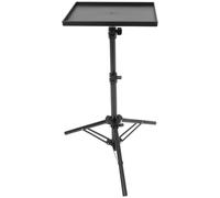 TOYANDONA Projector Stand Laptop Tripod Stand Adjustable Height with Gooseneck Phone Holder DJ Stand Projector Shelf with Tray Laptop Floor Stand for Office Home Black