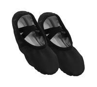 TOYANDONA PU Leather Ballet Dance Shoes Soft Sole No Tie Ballet Slippers for Women Breathable Flexible Yoga Dance Footwear for Stage Performance and Training Black