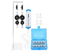 TOYANDONA Pulley Block and Bracket Physics Teaching Set 5 Newton Spring Balance and 50G Hook Weights, Metal Mechanics Experiment Kit for Secondary School Science Education