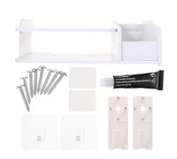 TOYANDONA Punch Set-top-box Rack Wall Shelf with Line Slot Design No Drilling Required Strong Bearing Router Stand for Household Storage and Cable Management