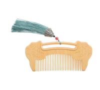 TOYANDONA Pure Boxwood Fine Tooth Comb with Ruyi Lock Engraving, Handmade Yellow Boxwood Hair Comb for Scalp Massage, Beard Grooming, and Curly Hair Care in Travel and Daily Use
