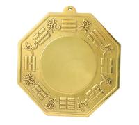 TOYANDONA Pure Copper Bagua Mirror Concave Feng Shui Pendant for Temple Decor Traditional Chinese Style Ornament to Attract Wealth Luck and Positive Energy Wall Hanging with Eye Hook