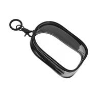 TOYANDONA PVC Portable Figure Display Bag with Keychain, Mini Zipper Case 6x3.5x10cm for Doll Storage and Outdoor Use, Black Small Doll Carrying Pouch for Action Figures