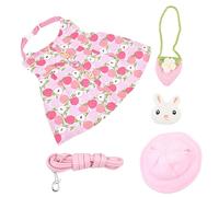 TOYANDONA Rabbit Leash for Dutch Pig and Dwarf Rabbits Cute Bunny Outfit Harness Vest and Pulling Rope for Easter