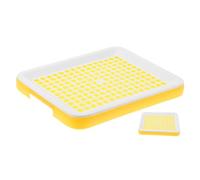 TOYANDONA Rabbit Toilet Trainer Rectangular Plastic Litter Tray for Hamster | Yellow Square Design, Separation Feature, Stable Use for Pet Cages Indoors