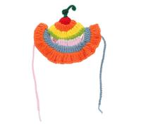 TOYANDONA Rainbow Cat Ear Beanie Soft Knitted Kitten Hat for Outdoor Parties Festivals Comfortable Pet Costume Headwear with Colorful Crochet Design