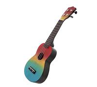 TOYANDONA Rainbow Hand-drawn Ukulele Beginner Acoustic Instrument with Comfortable Grip for Adults Learning Music