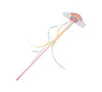 TOYANDONA Rainbow Princess Wand with Glittery Ribbons for Creative Fairy Costume Accessory for Birthday Halloween Party Role Play and Dress Up Fun