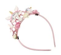 TOYANDONA Rainbow Unicorn Crown 7Th Birthday Headband with Sequin Glitter Fabric, Sparkling Rhinestone Party Hair Accessory for Teens Women Birthday Celebration