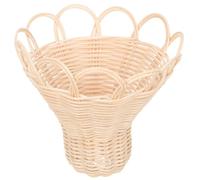 TOYANDONA Rattan Pendant Lamp Shade with Weaving Design, Softens Light, Rustic Style for Theme Party and Wedding Decor, Beige Handwoven Lampshade for Room and Outdoor