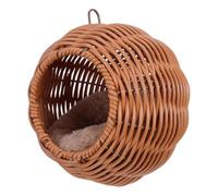 TOYANDONA Rattan Style Hanging Bird Nest House for Budgerigars and Canaries | Plastic Woven Design, Easy Cleaning, Cage Use, Custom Fit for Small Birds