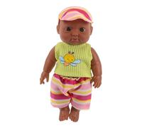 TOYANDONA Realistic African American Dolls Soft Vinyl Mini Reborn Newborn Dolls for Portable Collectible with Detailed Facial Expressions and Tiny Fingers