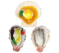 TOYANDONA Realistic Artificial Seafood Models Set Pvc Fake Oyster and Scallop Shells Multipurpose Use for DIY Projects and Decorative Purposes in Kitchen Home Party
