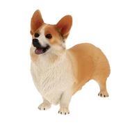 TOYANDONA Realistic Corgi Model Figurine Small Standing Dog Ornament for Home Office Car Decoration Detailed Texture and Fine Workmanship Cute Animal Desktop Statue